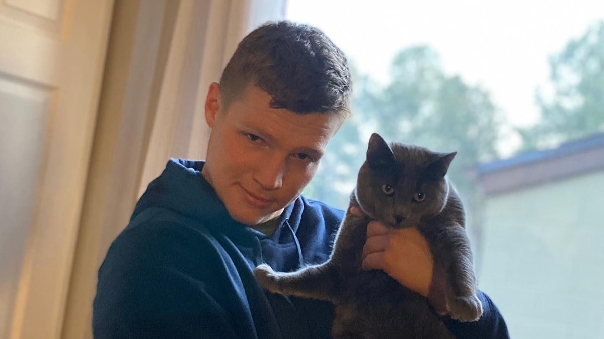 Garrison Brown with cat